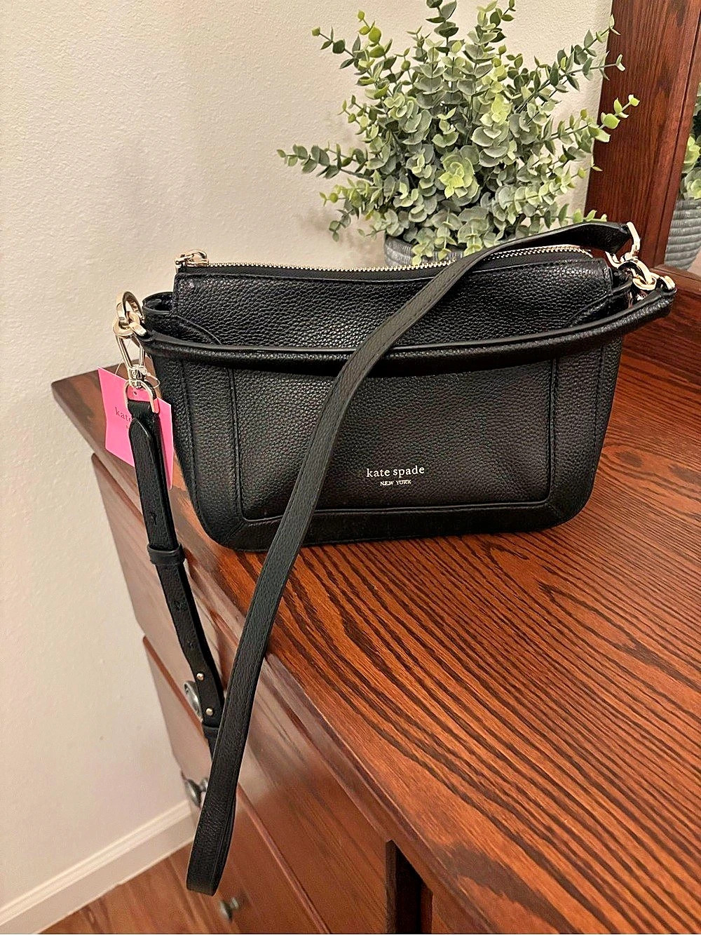 NWT Spade Crush Medium Pebble Leather Crossbody